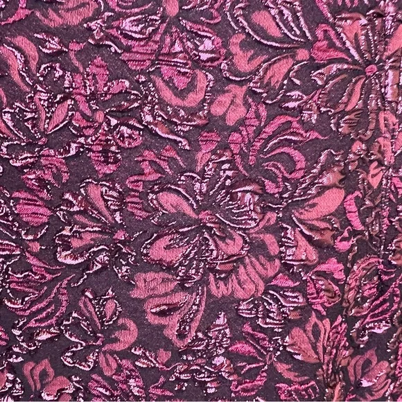 Ricki Freeman Teri Jon Burgundy Sparkle Brocade Dress Size 4 - Picture 5 of 10